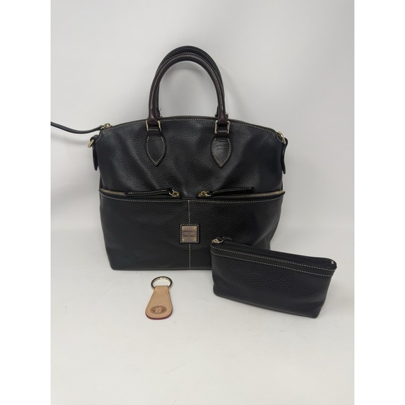 Dooney & Bourke Handbags - DOONEY & BOURKE Pebble Grain Double Pocket Satchel - Black
